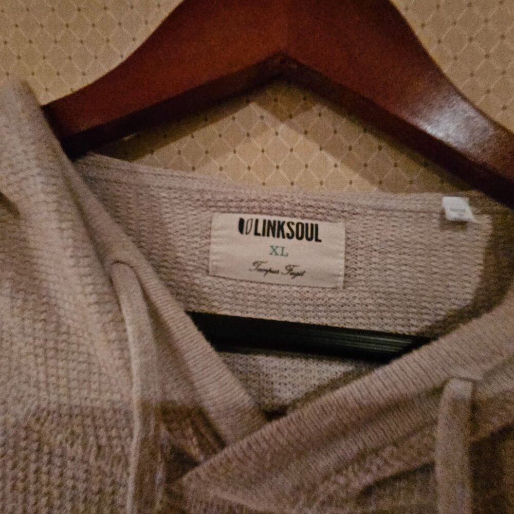 Linksoul Waffle Hoodie – Oatmeal Heather | Comfortable Knit Essential